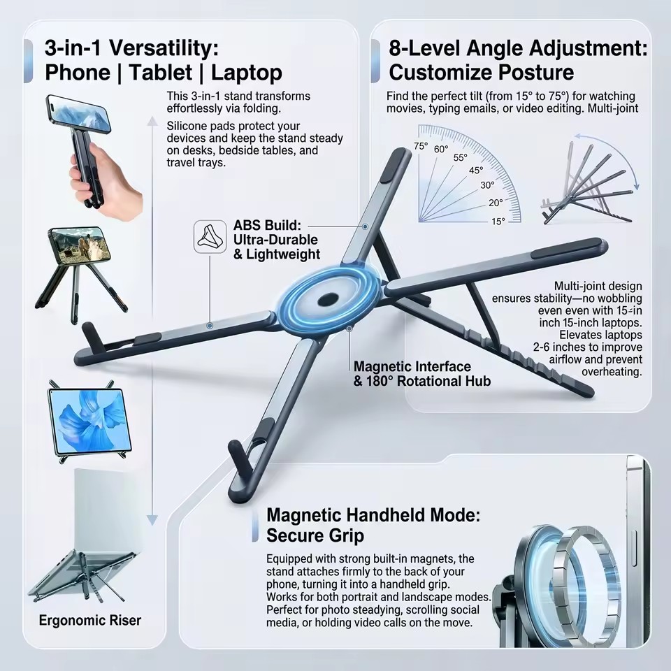 Laptop Stand - Soporte Magnético Portátil para Teléfono y