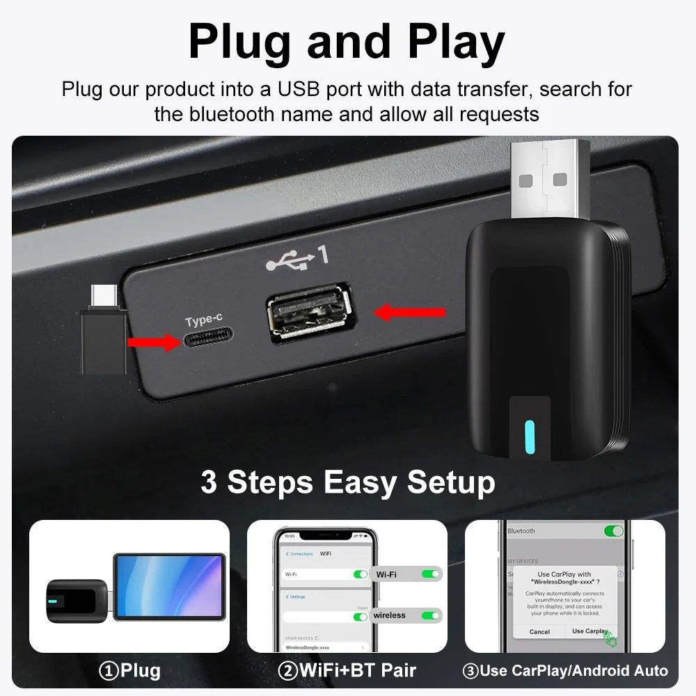 Adaptador Inalámbrico CarPlay  - Usb Hub reseña y precio