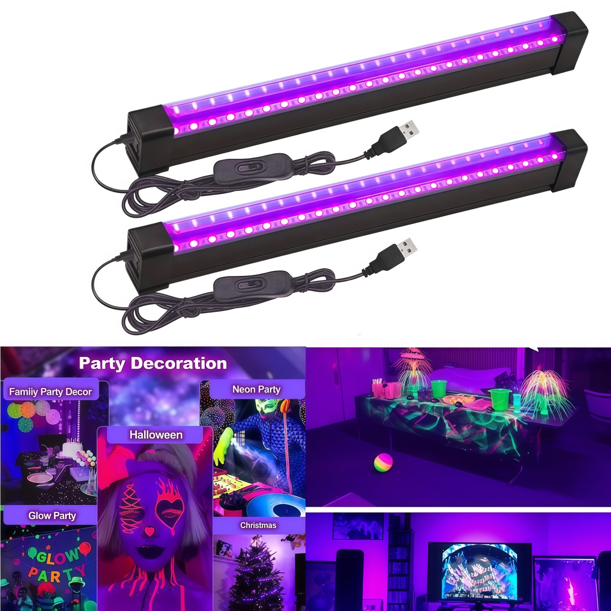 Lámpara de luz negra con tubo  - Usb Hub reseña y precio